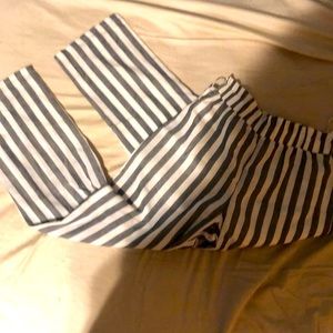 Straight leg stripped pants